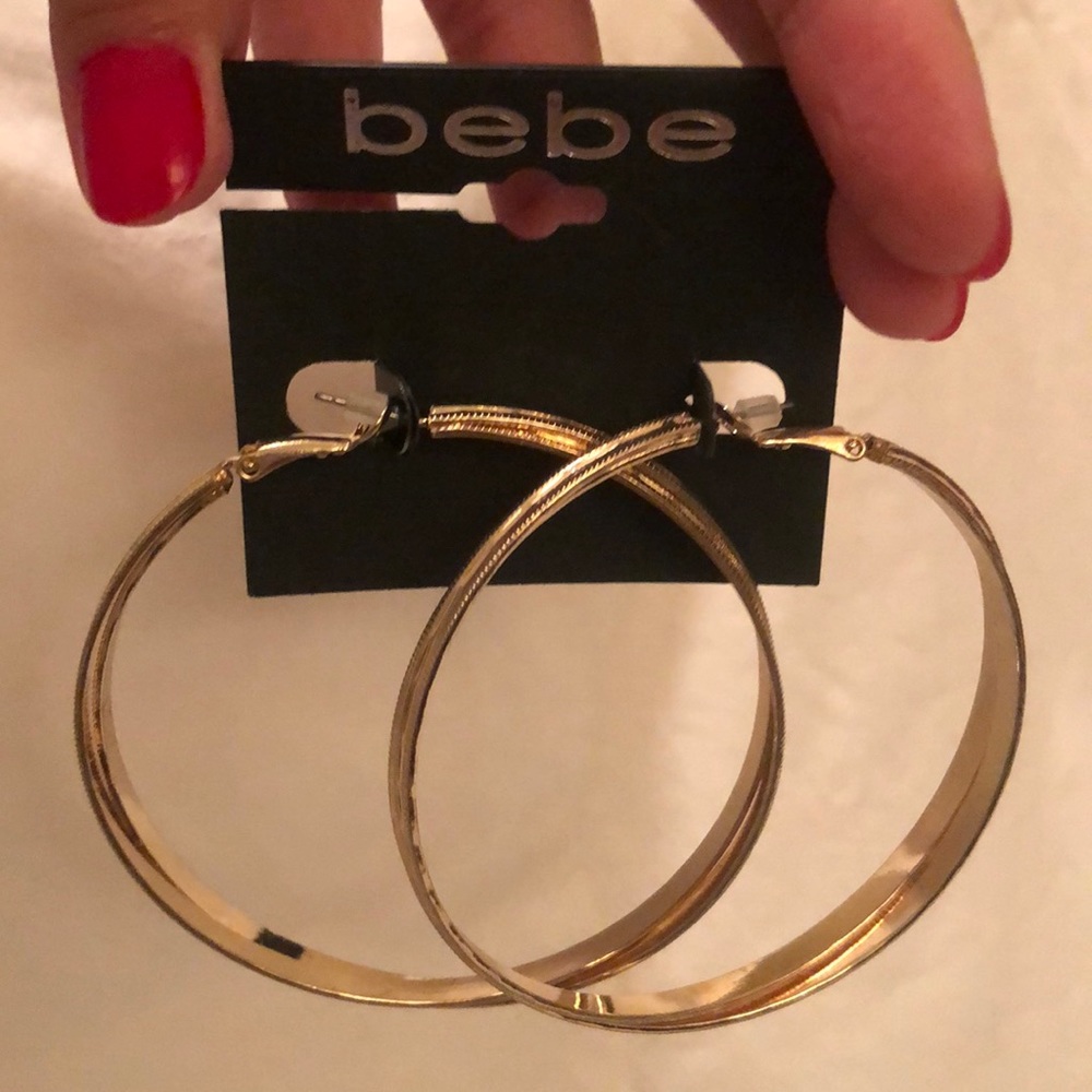 Bebe Gold Hoop Earrings
